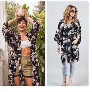 Spiritual Gangster Maya Kimono One Size Flora Beach Coverup